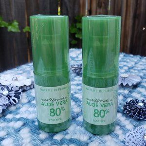2 NATURE REPUBLIC 80% Aloe Vera Essence BRAND NEW!